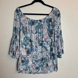 Karen Kane: Off the Shoulder Floral Top Size 1X